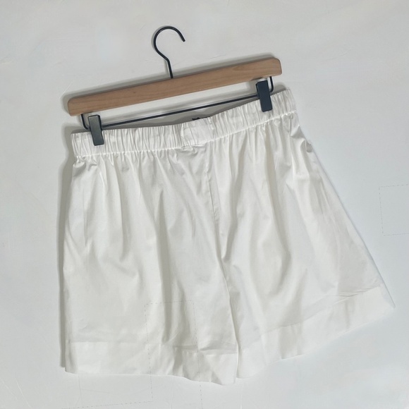 NWT!! WEWOREWHAT Tie Waist Shorts White Poplin Pockets Elastic Waist Large - Picture 7 of 16